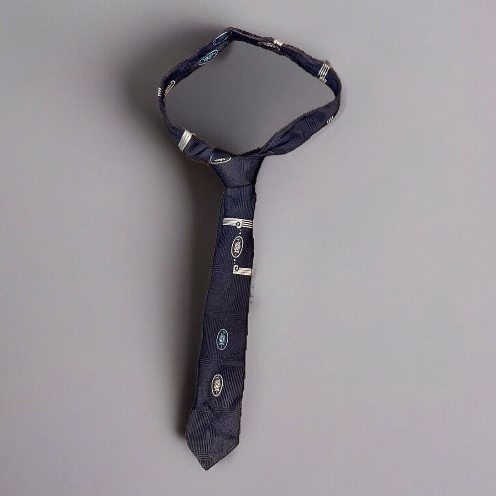 1940s Mens Vintage Blue Necktie 100% Silk